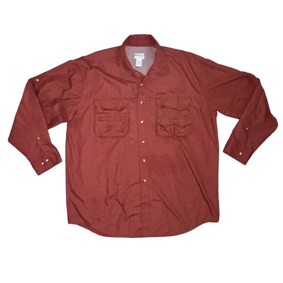 LL Bean Mens Buzz Off Insect Shield Fishing Outdoor Shirt Vented Long Sleeve EUC - Picture 1 of 10
